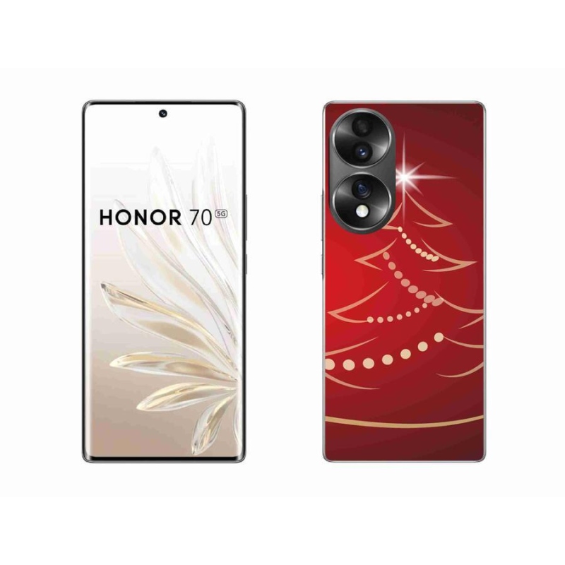 Gelový kryt mmCase na mobil Honor 70 - kreslený vánoční stromek