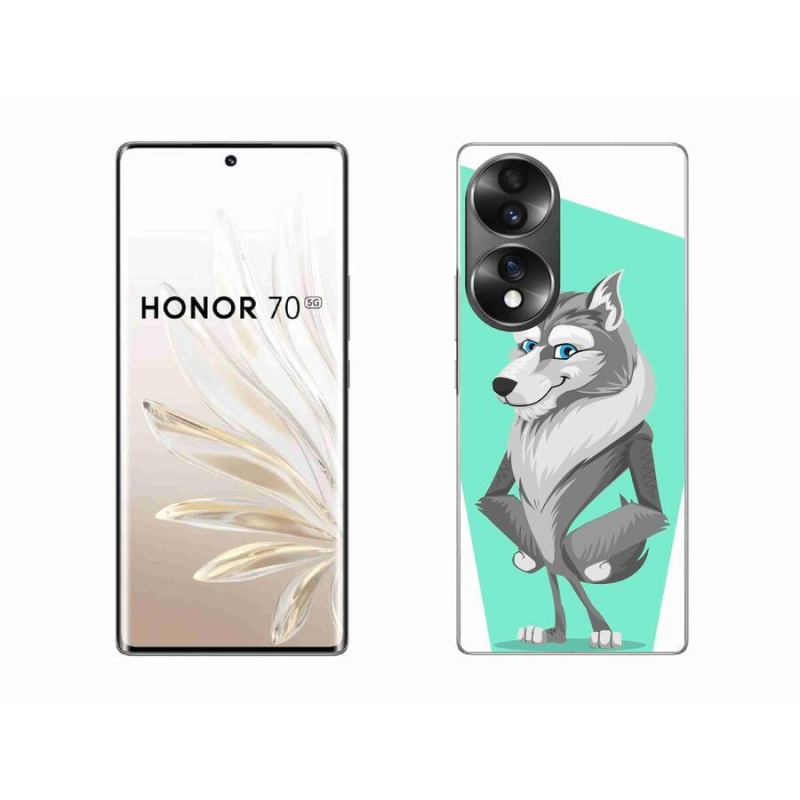 Gelový kryt mmCase na mobil Honor 70 - kreslený vlk