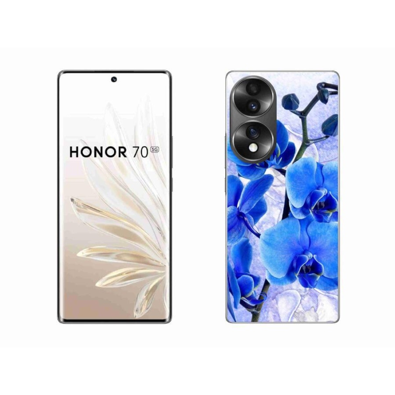 Gelový kryt mmCase na mobil Honor 70 - modré květy