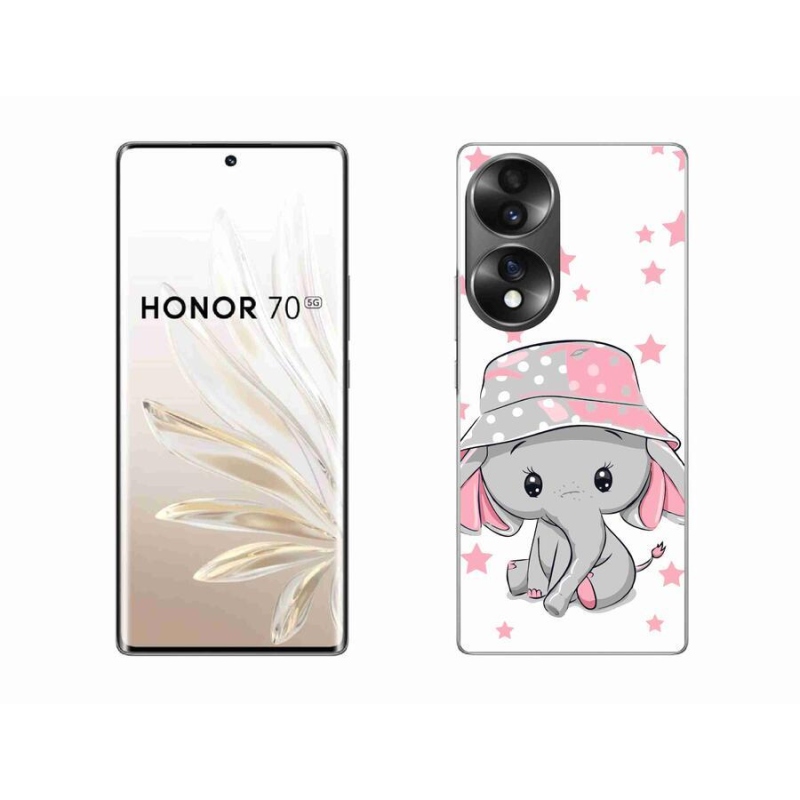 Gelový kryt mmCase na mobil Honor 70 - růžový slon