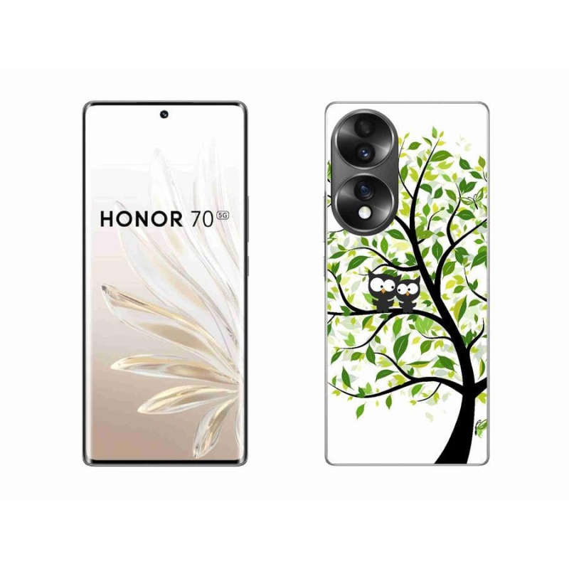 Gelový kryt mmCase na mobil Honor 70 - sovičky na stromě