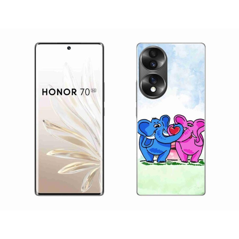 Gelový kryt mmCase na mobil Honor 70 - zamilovaní sloni