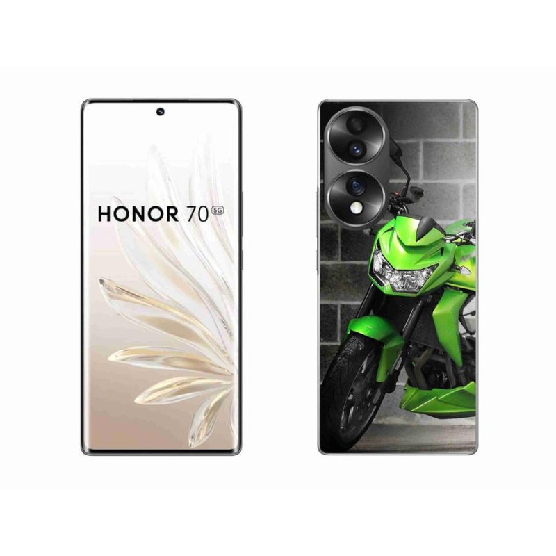 Gelový kryt mmCase na mobil Honor 70 - zelená motorka