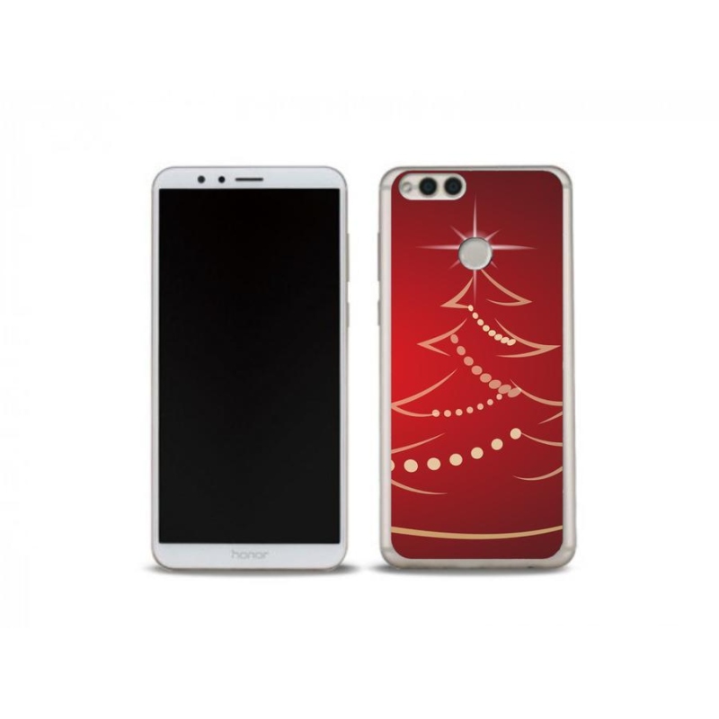 Gelový kryt mmCase na mobil Honor 7X - kreslený vánoční stromek