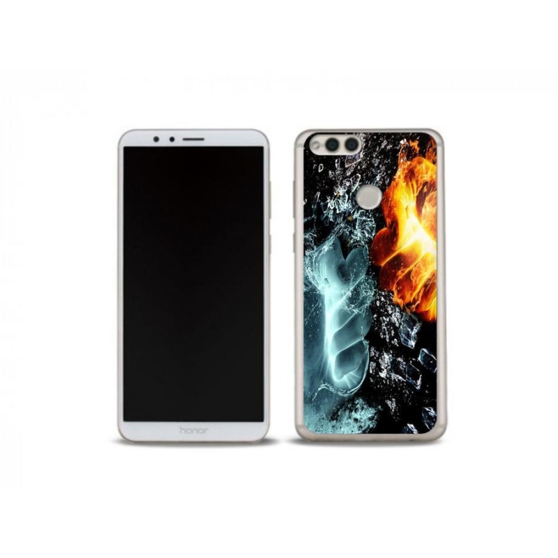 Gelový kryt mmCase na mobil Honor 7X - voda a oheň