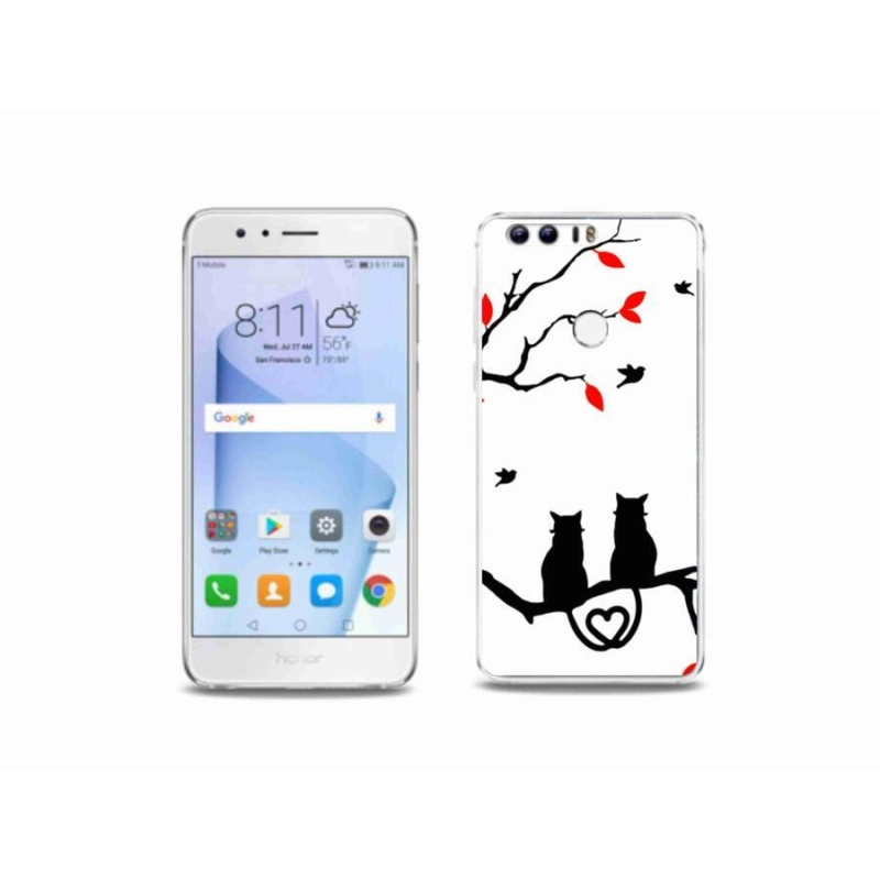 Gelový kryt mmCase na mobil Honor 8 - kočičí láska