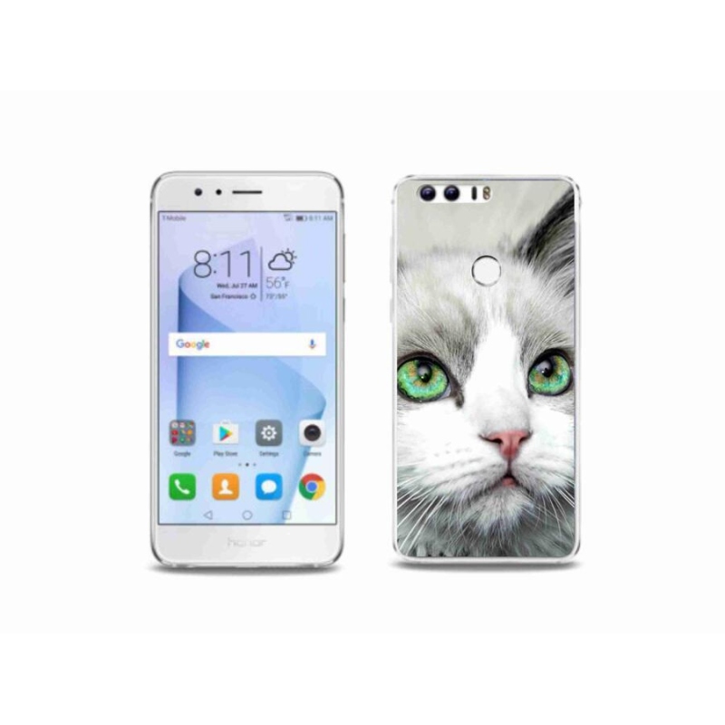 Gelový kryt mmCase na mobil Honor 8 - kočičí pohled