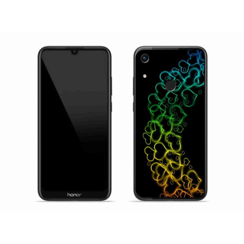 Gelový kryt mmCase na mobil Honor 8A - barevná srdíčka
