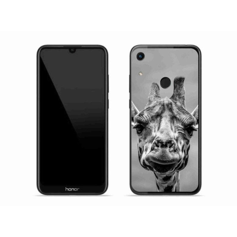 Gelový kryt mmCase na mobil Honor 8A - černobílá žirafa