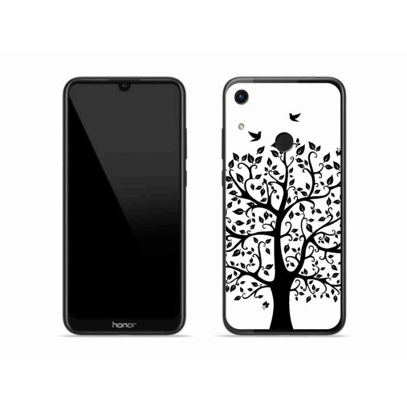 Gelový kryt mmCase na mobil Honor 8A - černobílý strom