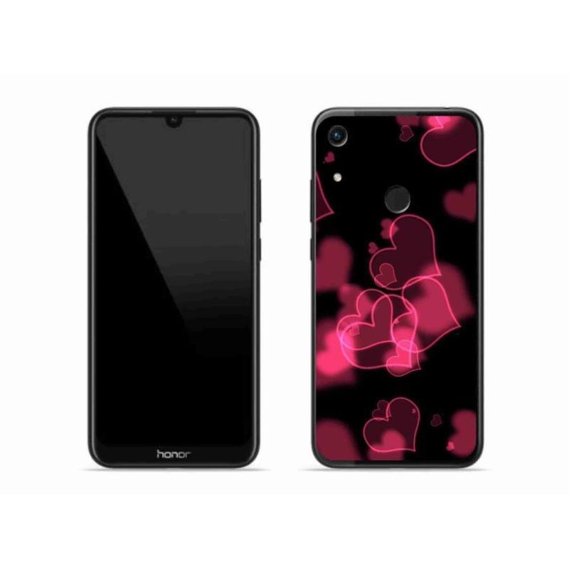 Gelový kryt mmCase na mobil Honor 8A - červená srdíčka