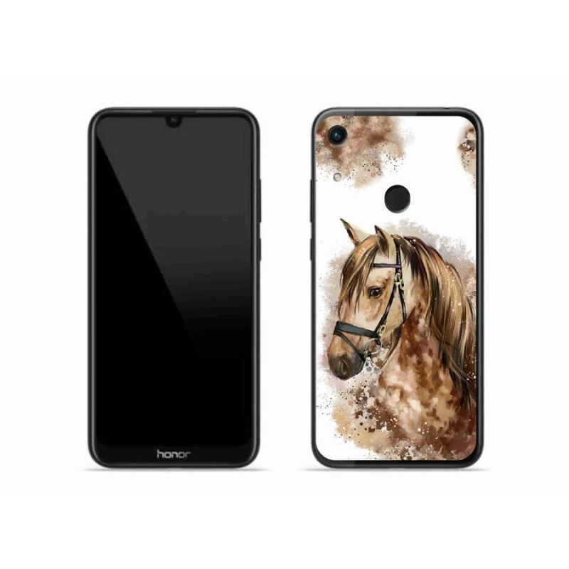 Gelový kryt mmCase na mobil Honor 8A - hnědý kreslený kůň