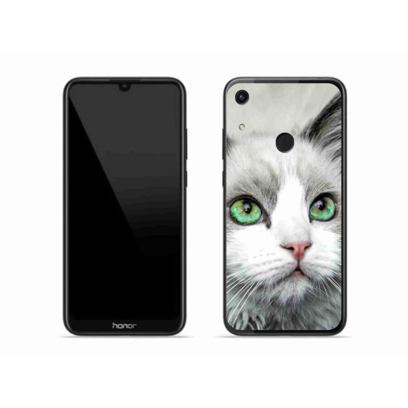 Gelový kryt mmCase na mobil Honor 8A - kočičí pohled