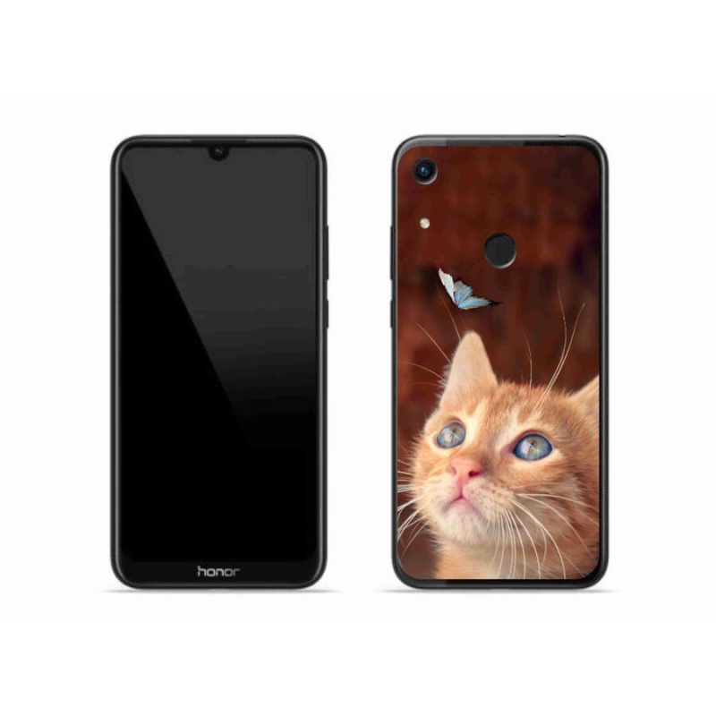 Gelový kryt mmCase na mobil Honor 8A - motýl a kotě