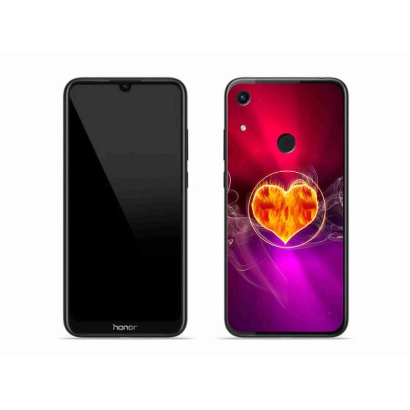 Gelový kryt mmCase na mobil Honor 8A - ohnivé srdce