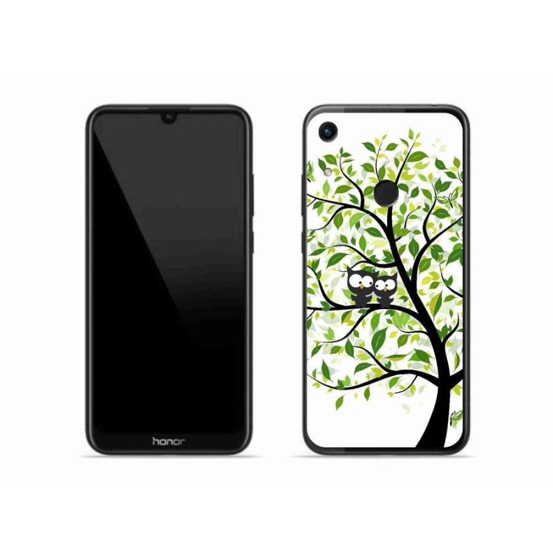 Gelový kryt mmCase na mobil Honor 8A - sovičky na stromě