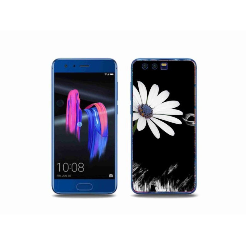 Gelový kryt mmCase na mobil Honor 9 - bílá květina