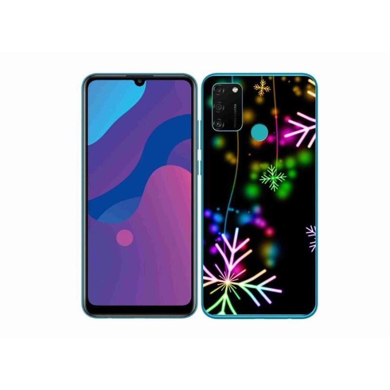 Gelový kryt mmCase na mobil Honor 9A - barevné vločky