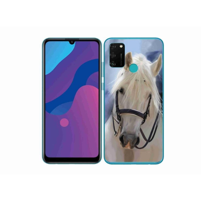 Gelový kryt mmCase na mobil Honor 9A - bílý kůň