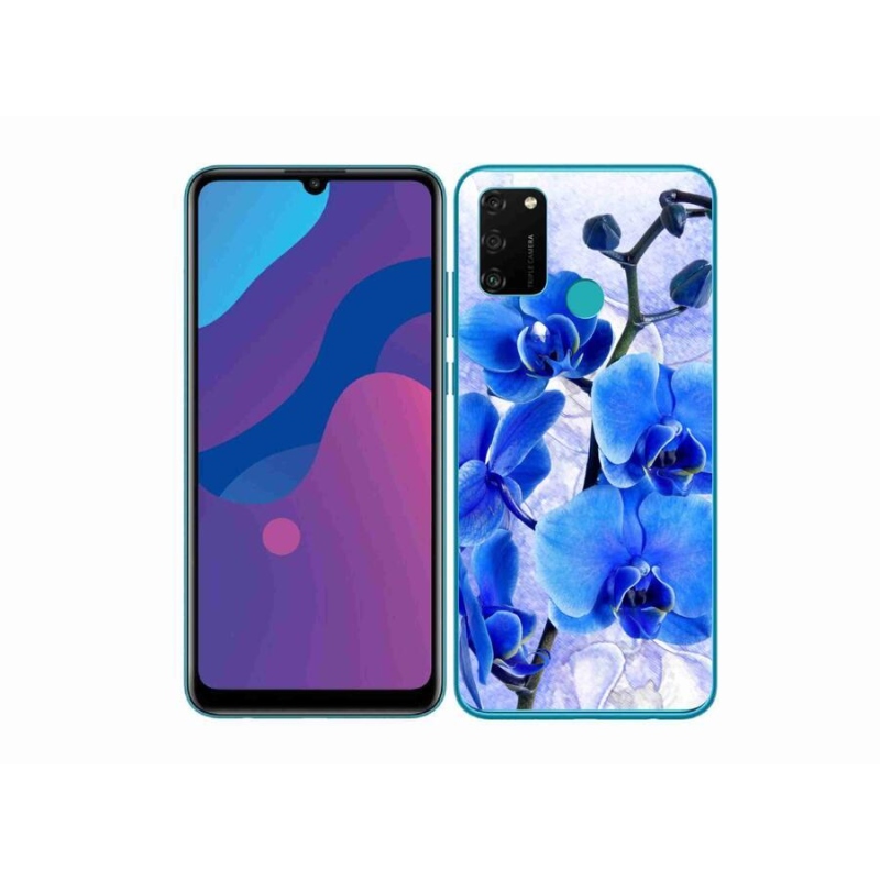 Gelový kryt mmCase na mobil Honor 9A - modré květy