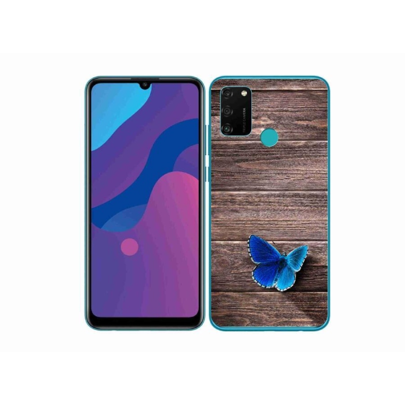 Gelový kryt mmCase na mobil Honor 9A - modrý motýl 1