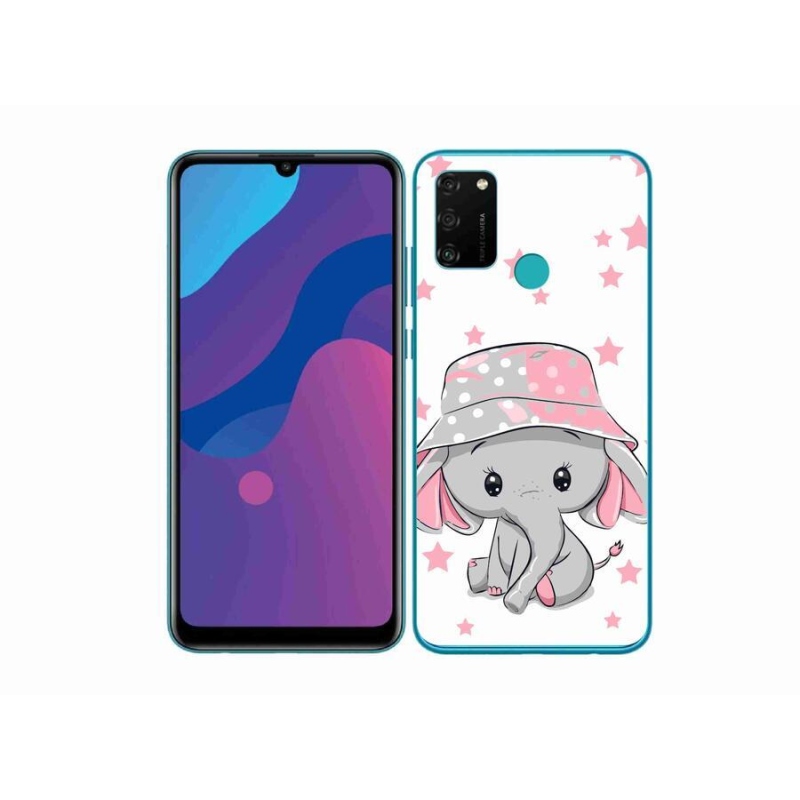 Gelový kryt mmCase na mobil Honor 9A - růžový slon