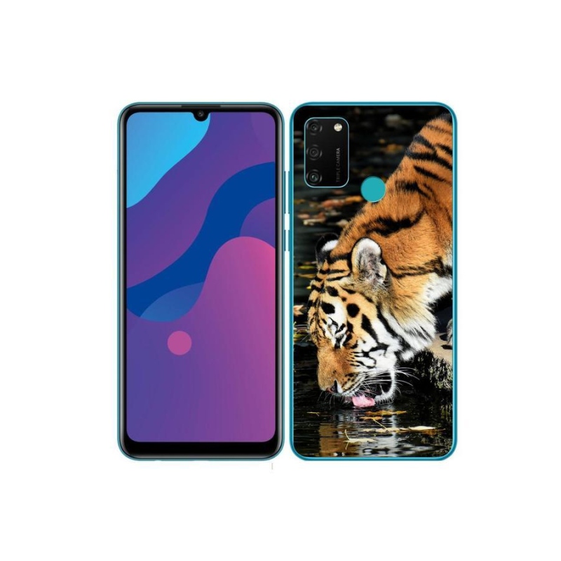 Gelový kryt mmCase na mobil Honor 9A - žíznivý tygr