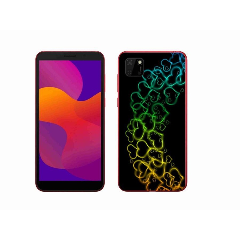 Gelový kryt mmCase na mobil Honor 9S - barevná srdíčka