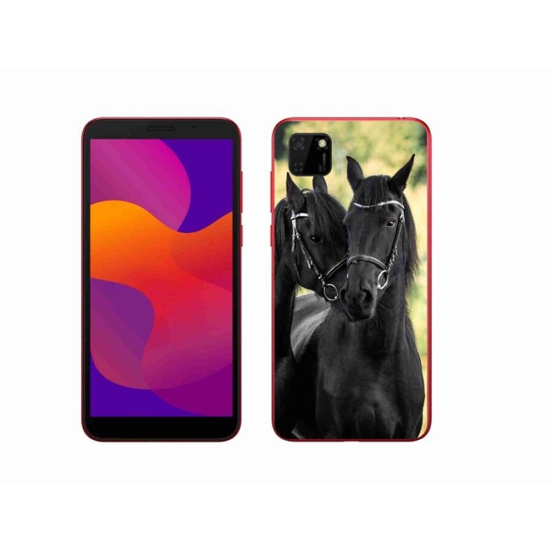 Gelový kryt mmCase na mobil Honor 9S - dva černí koně