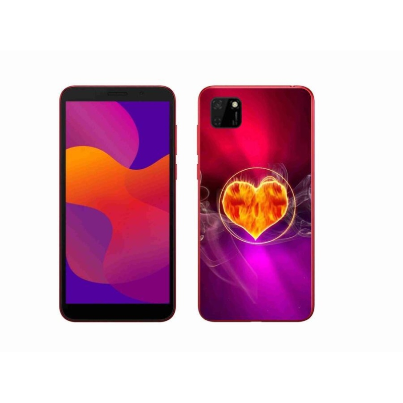 Gelový kryt mmCase na mobil Honor 9S - ohnivé srdce