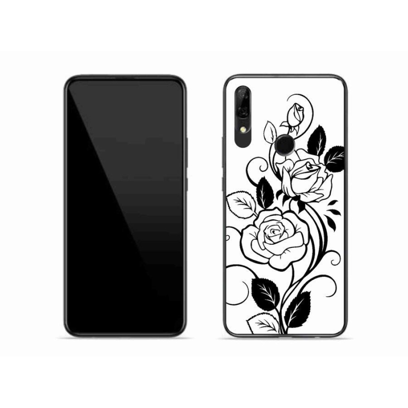 Gelový kryt mmCase na mobil Honor 9X - černobílá růže
