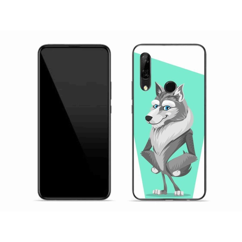 Gelový kryt mmCase na mobil Honor 9X - kreslený vlk