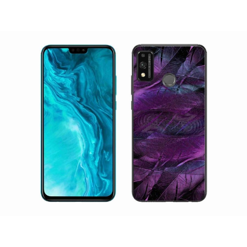Gelový kryt mmCase na mobil Honor 9X Lite - fialová pírka