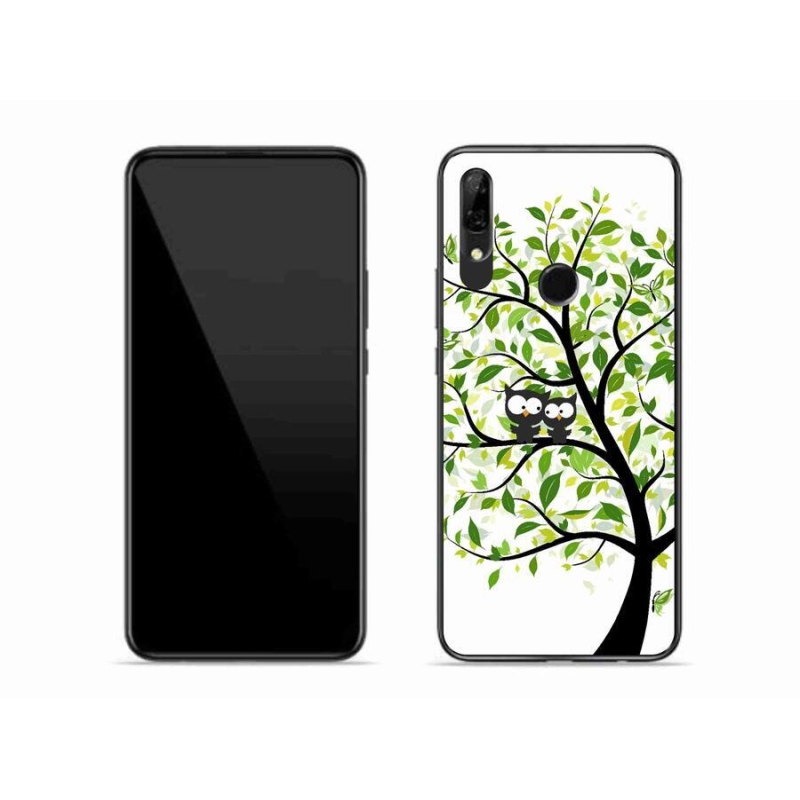 Gelový kryt mmCase na mobil Honor 9X - sovičky na stromě