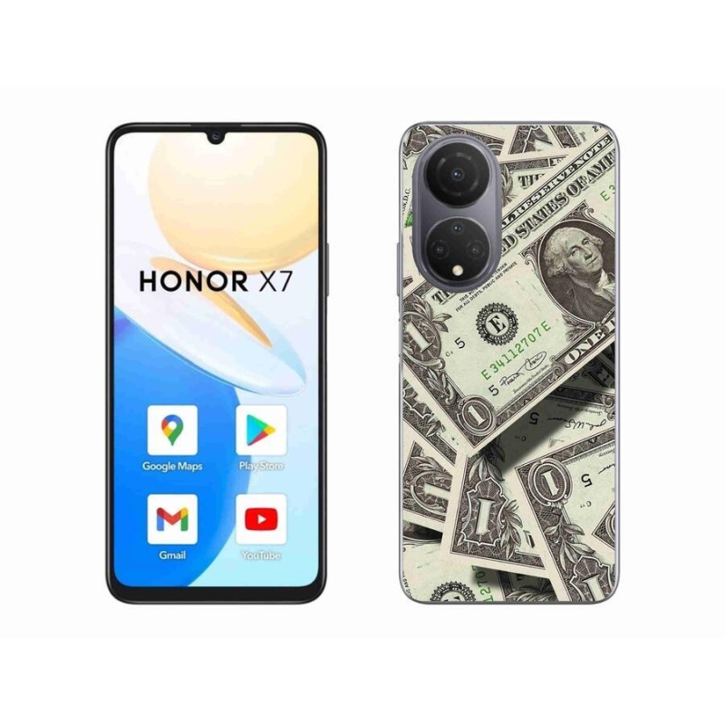 Gelový kryt mmCase na mobil Honor X7 - americký dolar