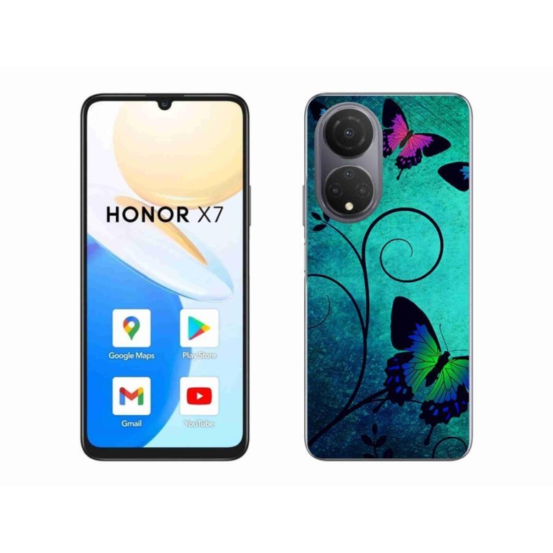 Gelový kryt mmCase na mobil Honor X7 - barevní motýli