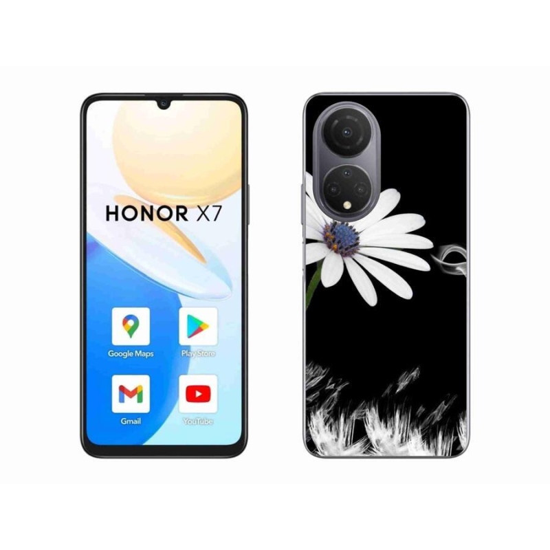 Gelový kryt mmCase na mobil Honor X7 - bílá květina
