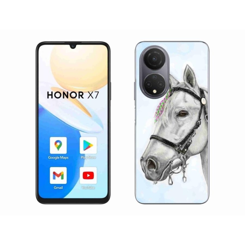Gelový kryt mmCase na mobil Honor X7 - bílý kůň 1