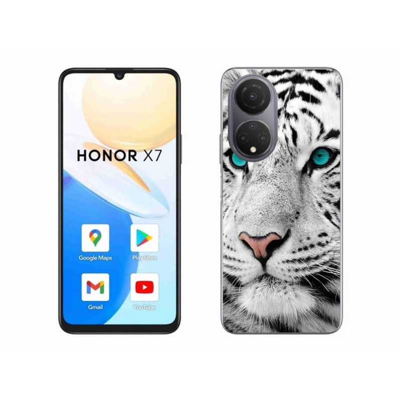 Gelový kryt mmCase na mobil Honor X7 - bílý tygr