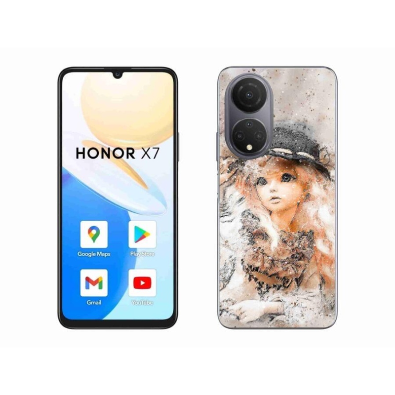 Gelový kryt mmCase na mobil Honor X7 - holčička s kloboukem