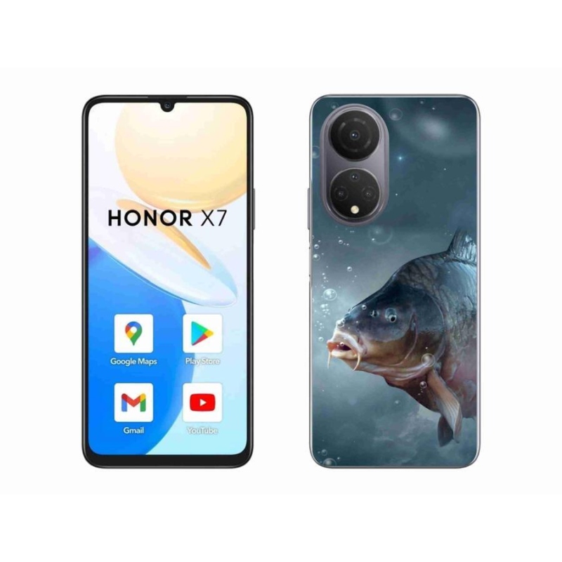 Gelový kryt mmCase na mobil Honor X7 - kapr a bublinky