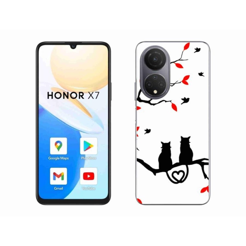 Gelový kryt mmCase na mobil Honor X7 - kočičí láska