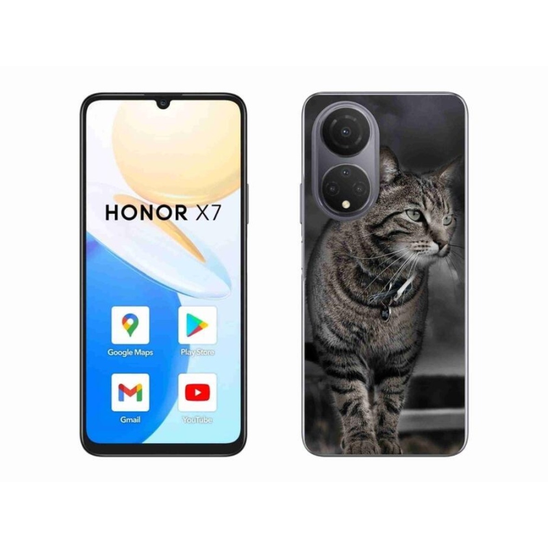 Gelový kryt mmCase na mobil Honor X7 - kočka