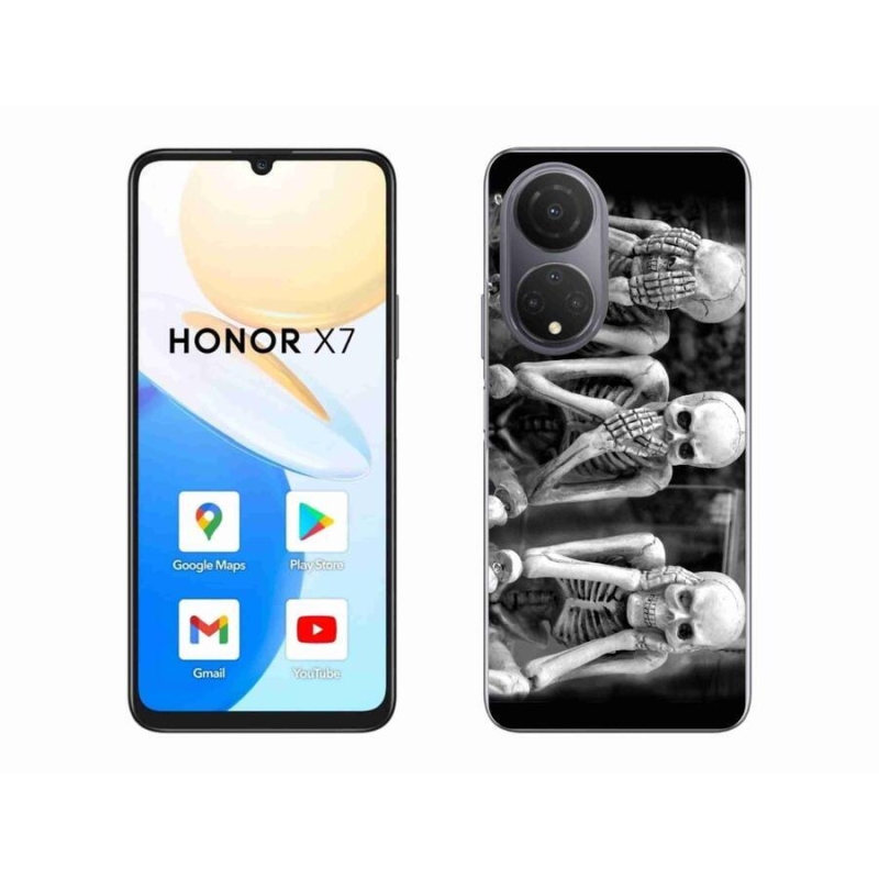 Gelový kryt mmCase na mobil Honor X7 - kostlivci