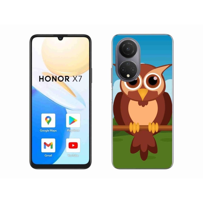 Gelový kryt mmCase na mobil Honor X7 - kreslená sova