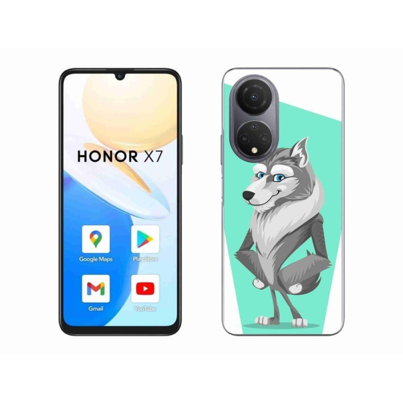 Gelový kryt mmCase na mobil Honor X7 - kreslený vlk