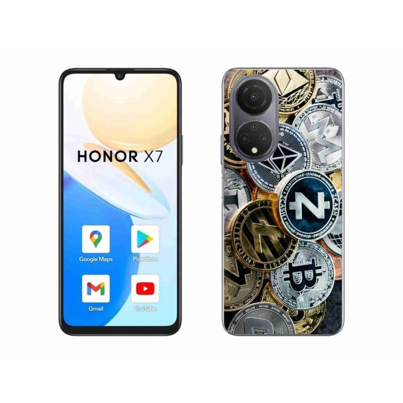 Gelový kryt mmCase na mobil Honor X7 - kryptoměny
