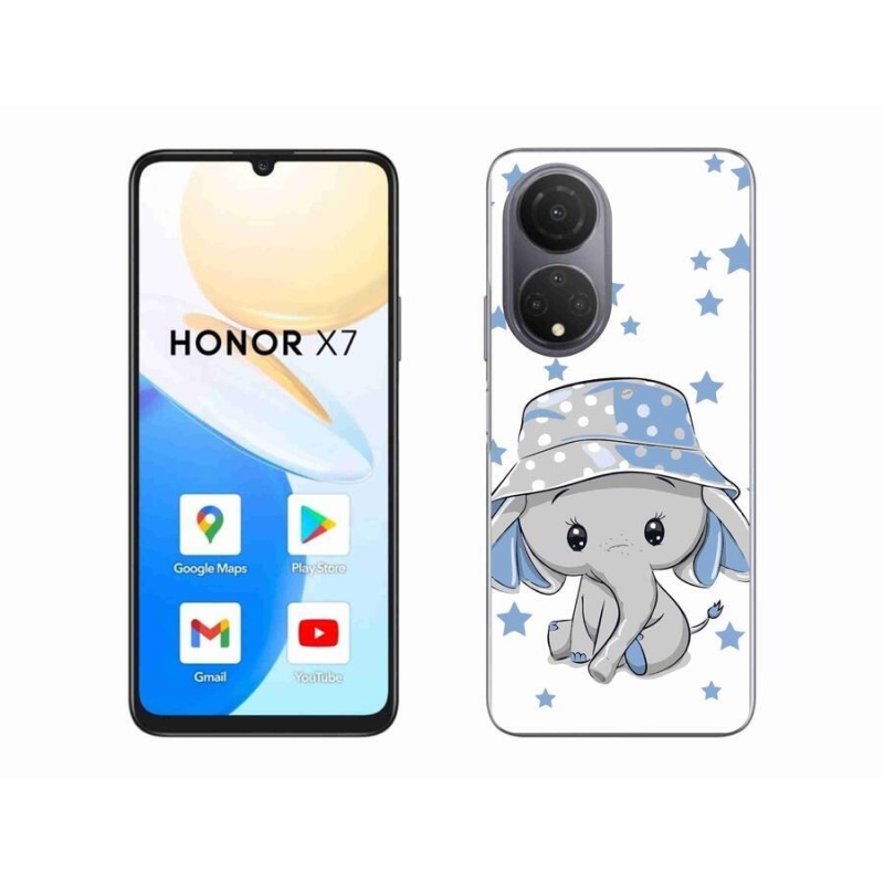 Gelový kryt mmCase na mobil Honor X7 - modrý slon