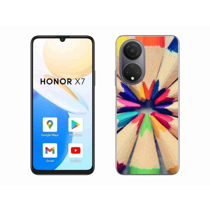Gelový kryt mmCase na mobil Honor X7 - pastelky