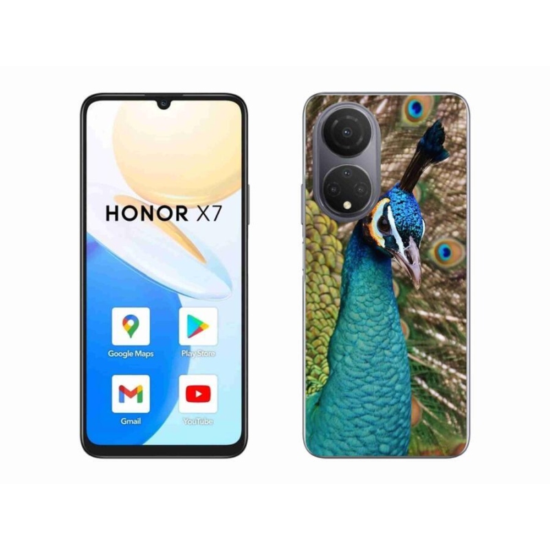 Gelový kryt mmCase na mobil Honor X7 - páv